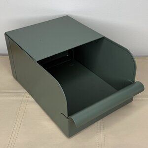 IKEA REJSA (1) Storage Box Metal Bin Gray -Green 7”x9 3/4”x5” 804.577.88